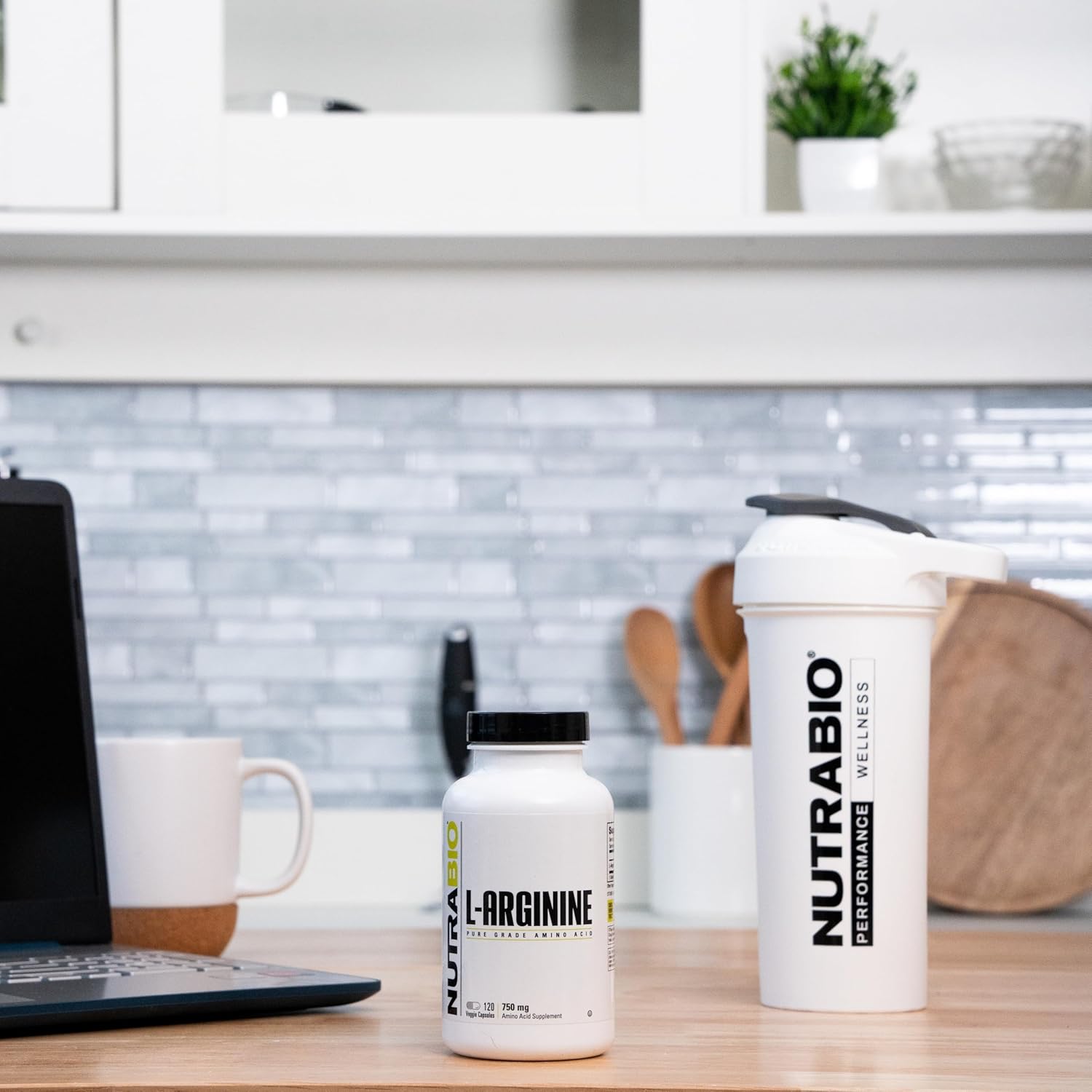 NutraBio L-Arginine 750mg Supplement - Supports Blood Flow & Muscle Growth - Nitric Oxide Precursor - 120 Capsules for Men and Women