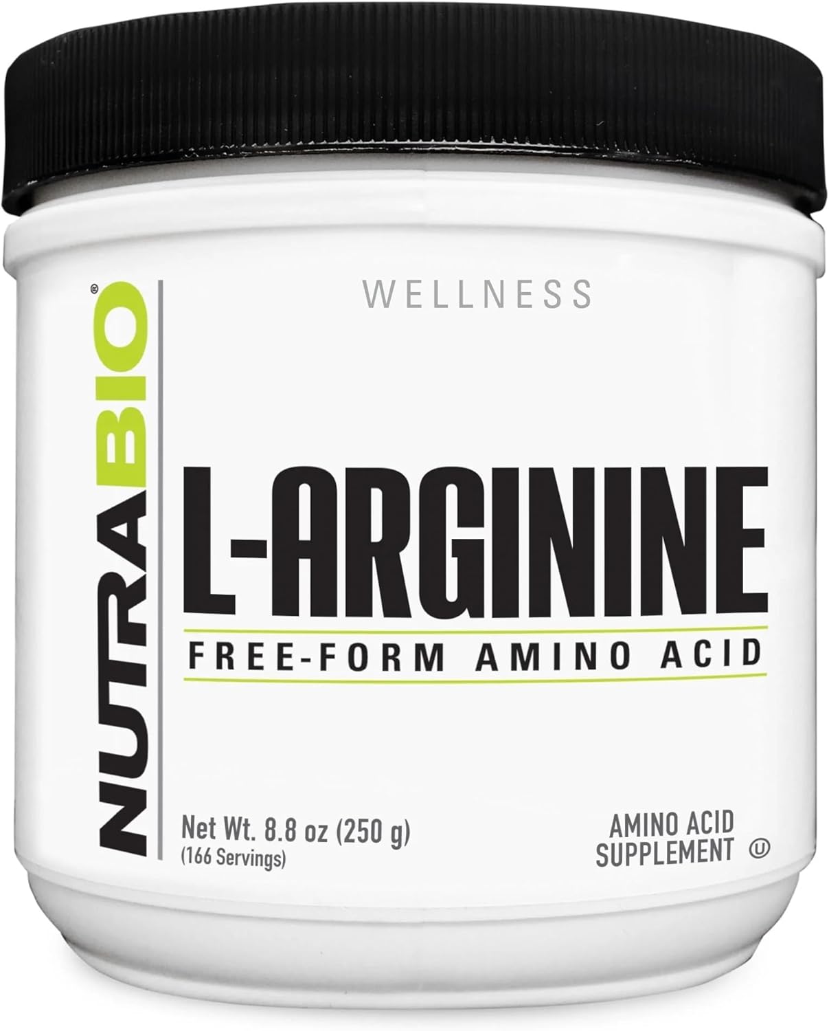 NutraBio L-Arginine Supplement 750mg - Promotes Nitric Oxide Production for Enhanced Blood Flow, Vascular Health, and Muscle Growth - 250g