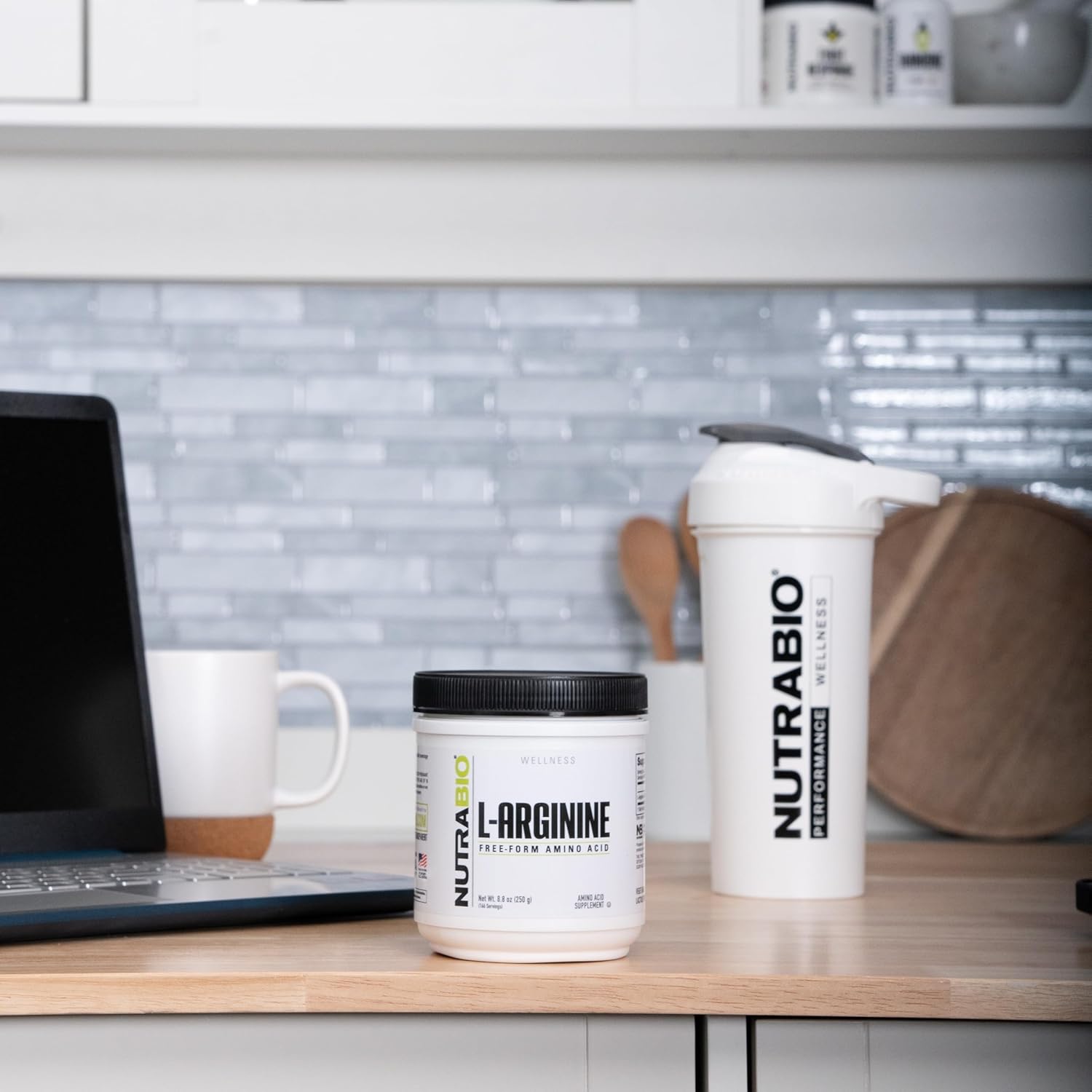 NutraBio L-Arginine Supplement 750mg - Promotes Nitric Oxide Production for Enhanced Blood Flow, Vascular Health, and Muscle Growth - 250g