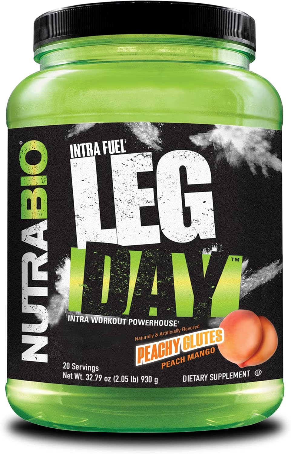 NutraBio Peach Mango Leg Day Intra Carb Supplement with Advanced Carbohydrate Complex and Amino Acid Formula for Recovery and Performance