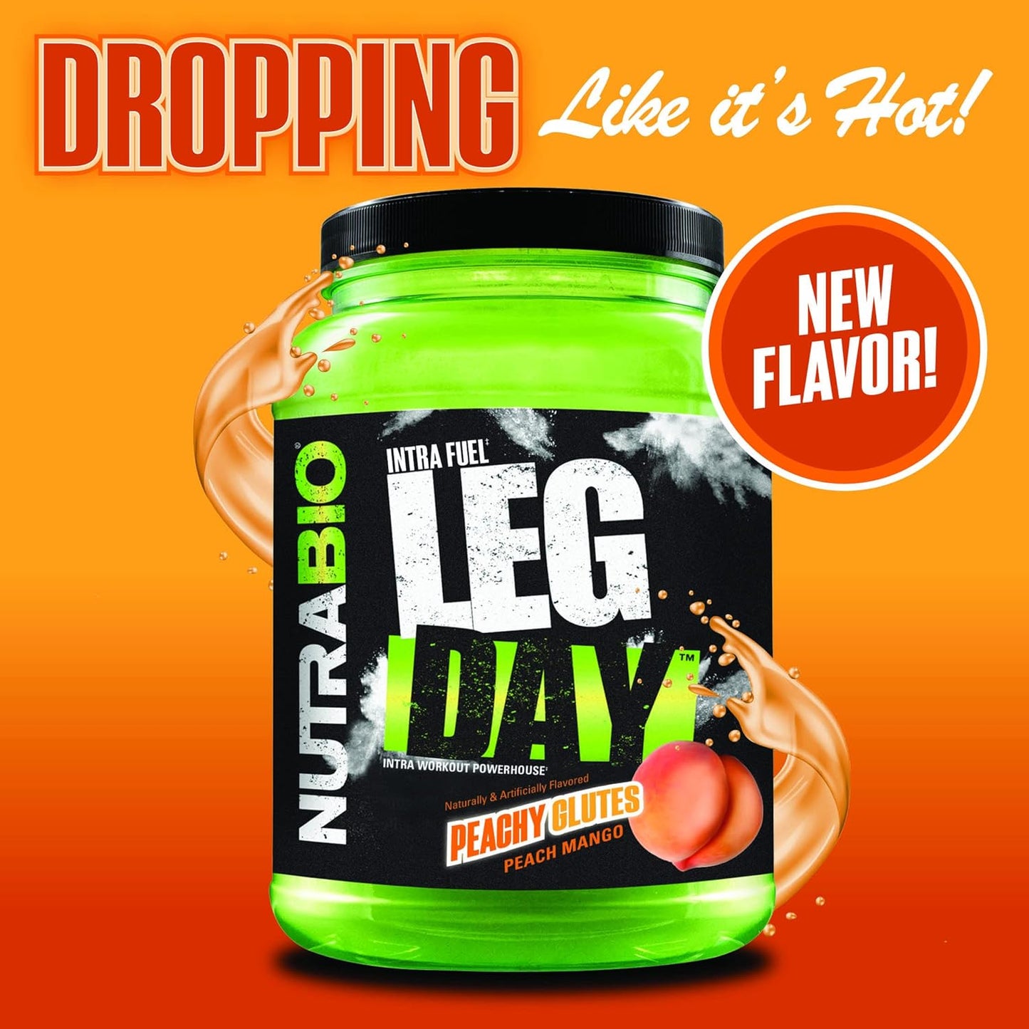 NutraBio Peach Mango Leg Day Intra Carb Supplement with Advanced Carbohydrate Complex and Amino Acid Formula for Recovery and Performance
