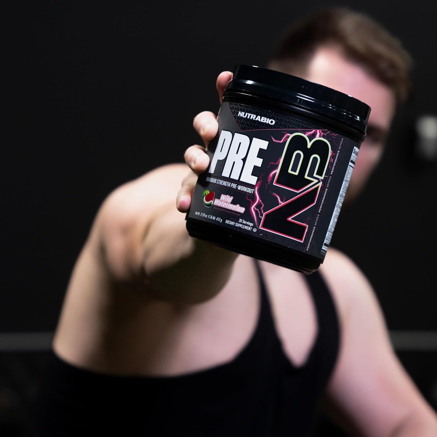 NutraBio PRE Workout for Men - New Formula Boosts Energy and Performance - 20 Servings Wild Watermelon Flavor