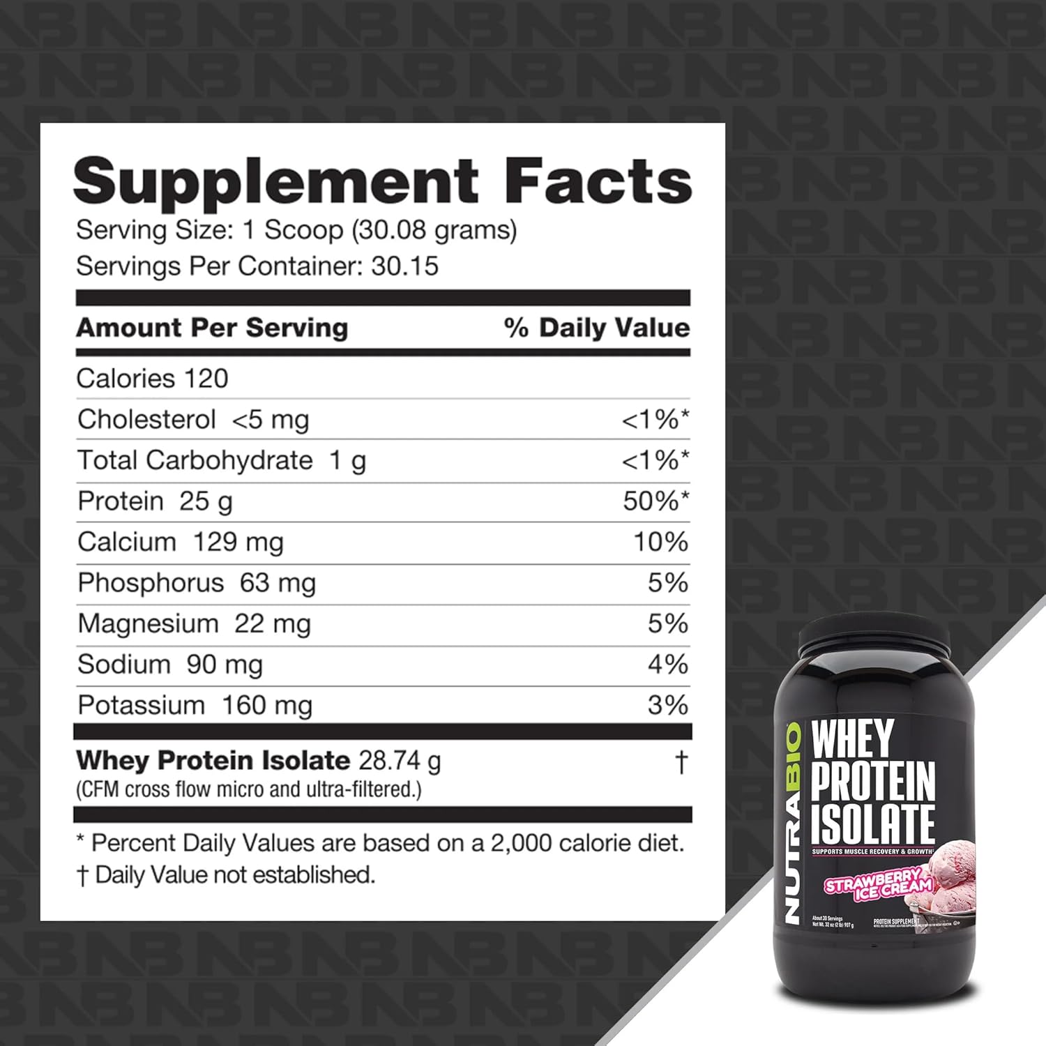 NutraBio Supplement Bundle: Creatine Monohydrate and Strawberry Whey Protein Isolate for Muscle Energy, Growth, Recovery, and Strength - 150g