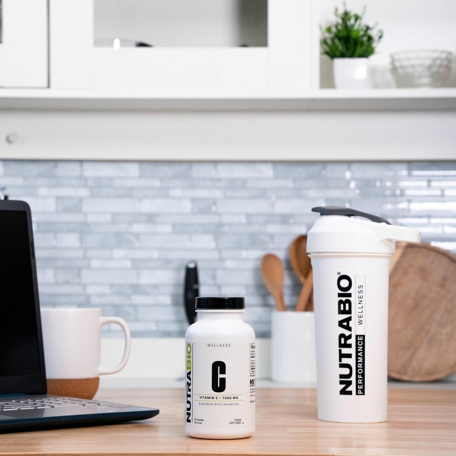 NutraBio Vitamin C with Rose HIPS - Supports Bone, Teeth, Gum Health - Immune Boost - No Fillers - 120 Capsules, 1000mg