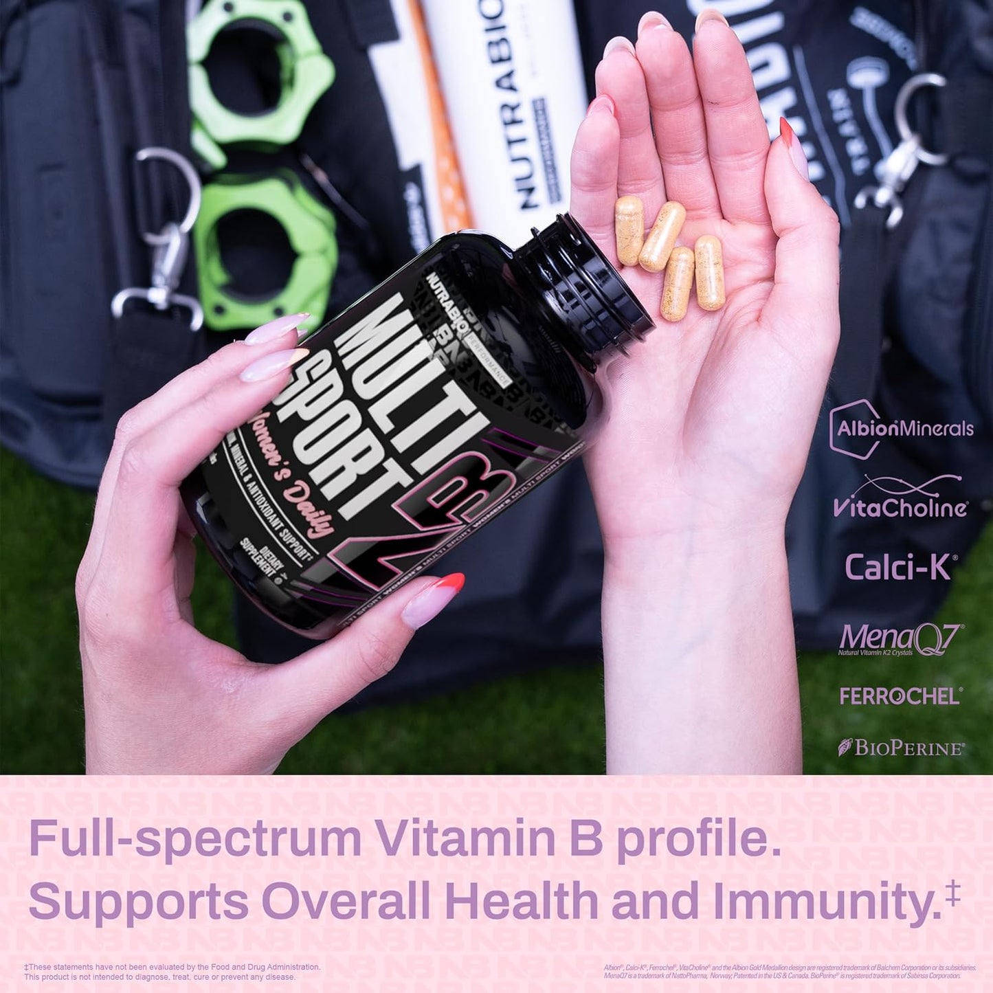 NutraBio Women's Multisport Multivitamin - 33 Vitamins, Minerals, Antioxidants - Peak Athletic Performance & Energy Support - 120 Capsules