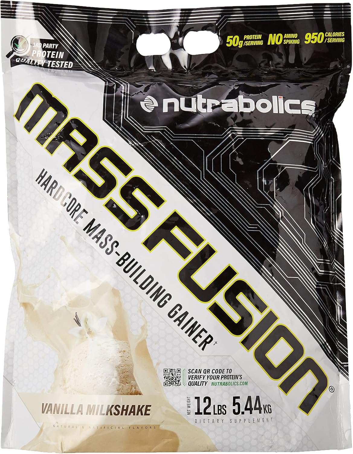 Nutrabolics Mass Fusion Vanilla Shake Protein Powder - 12 lb (29 Servings)