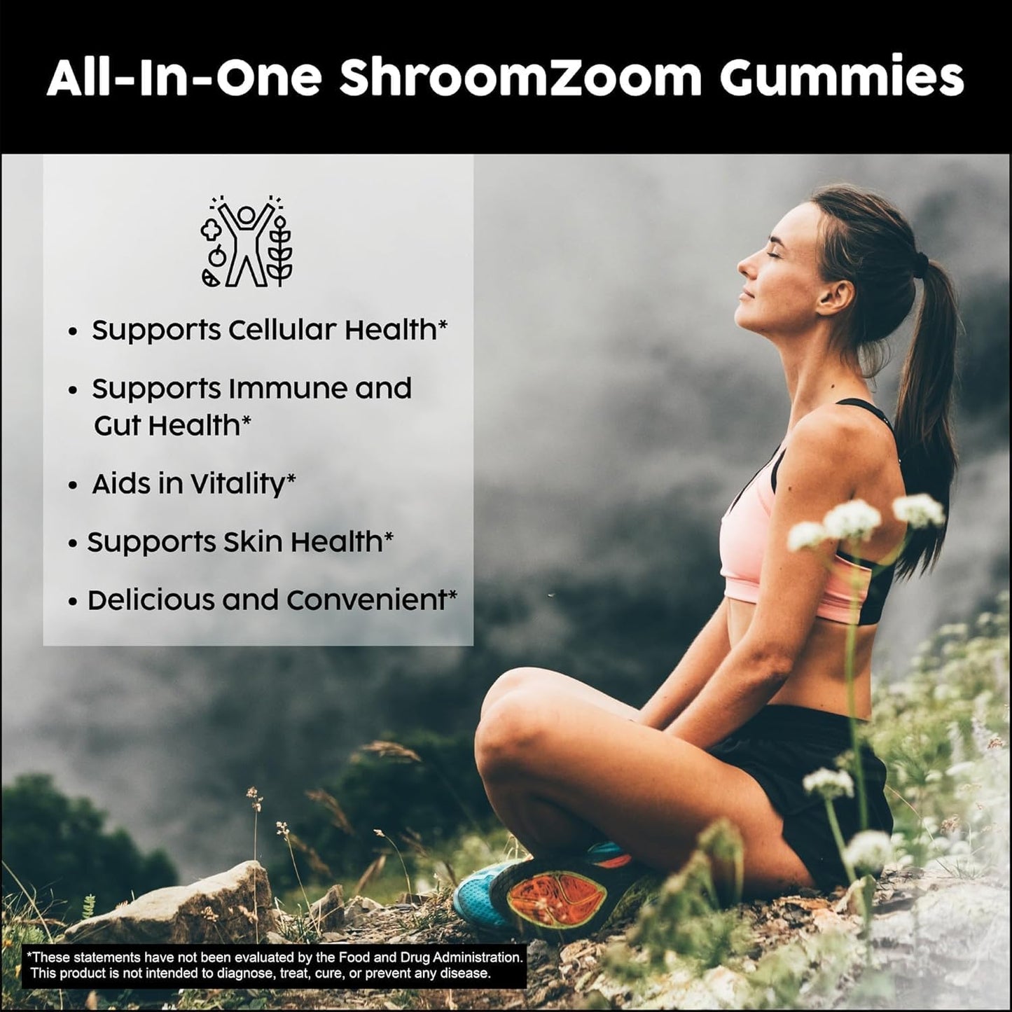 Nutraceutical 15in1 Mushroom Gummies with Lion's Mane, Turkey Tail, Cordyceps, Reishi, Chaga, Maitake, Shiitake Mushrooms - 2Pack