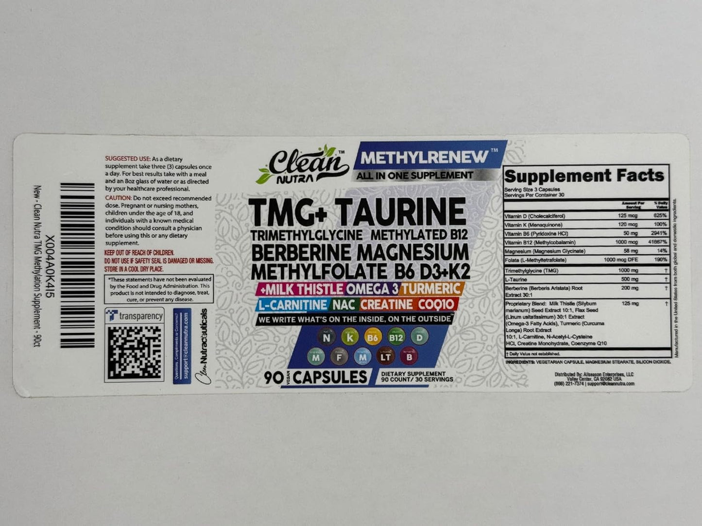 Nutraceutical Methylated Multivitamin for Women and Men with TMG, B6, B12, D3, K2, Magnesium, Methylfolate, Milk Thistle, Omega 3, Turmeric, NAC, L Carnitine, Creatine, COQ10, B Complex - Capsules