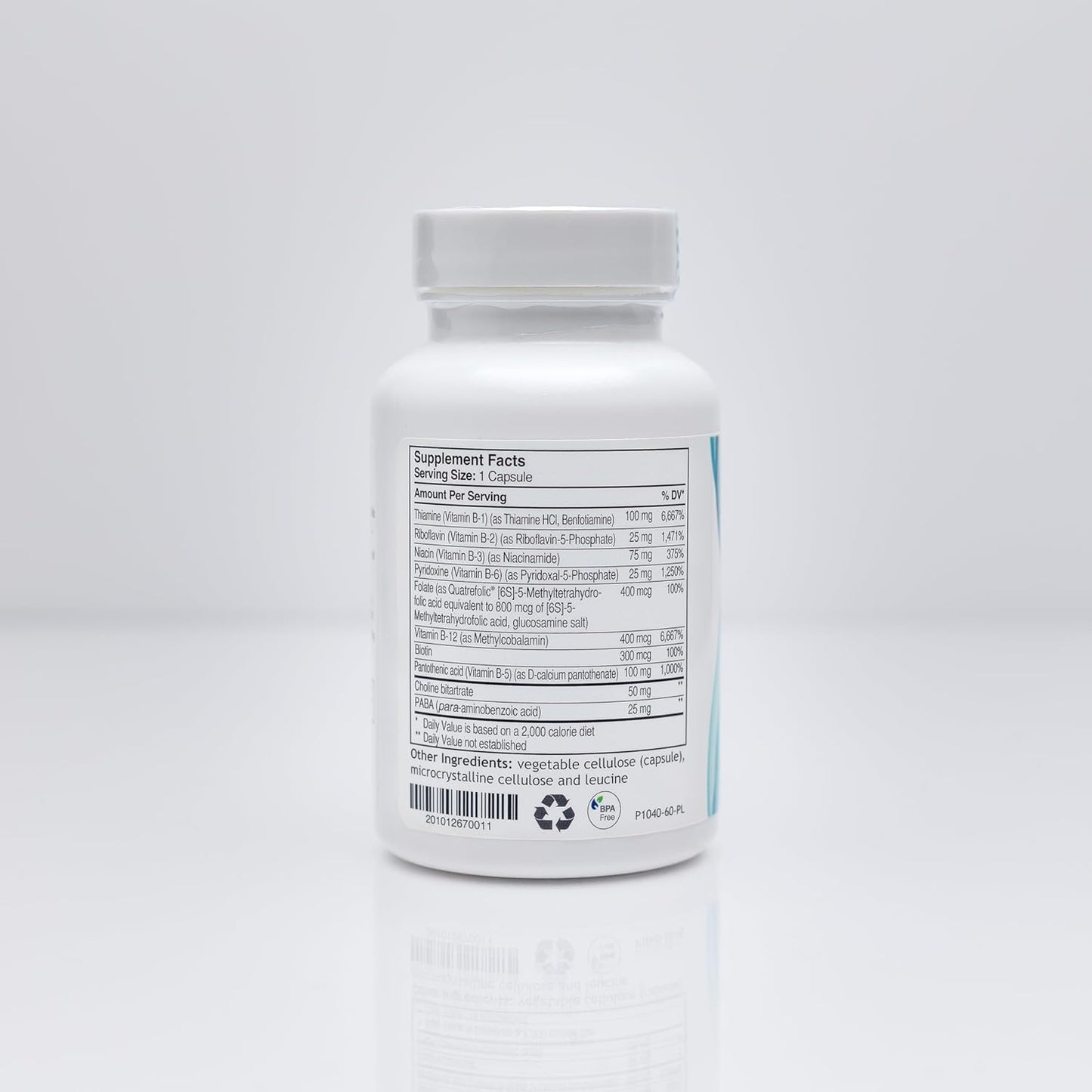 Nutraceuticals Activated B-Complex with Quatrefolic - 60 Non-GMO Capsules - Kosher Dietary Supplement for Energy & Cognitive Function - Gluten & Yeast Free