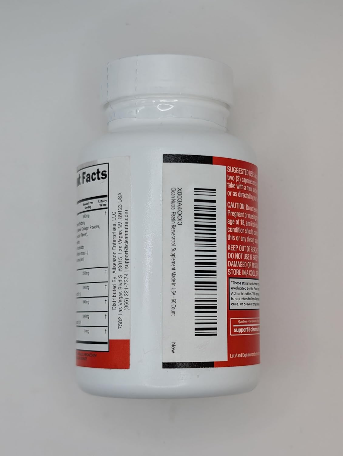 Nutraceuticals Blend for Longevity: Fisetin, Quercetin, Resveratrol, Spermidine, Wheat Germ Extract - Health Supplement with Berberine, Collagen, Rhodiola, Apigenin