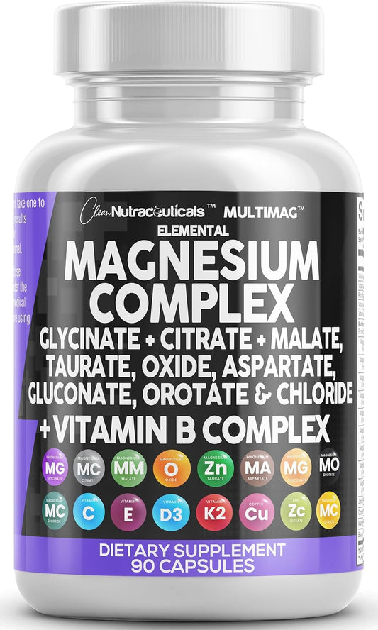 Nutraceuticals Magnesium Complex with Multiple Forms of Magnesium, Zinc, Copper, Manganese, and Vitamin C - 1 Pack