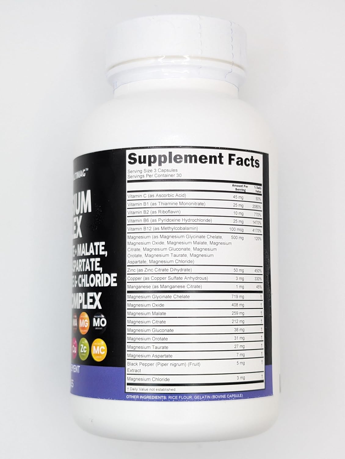 Nutraceuticals Magnesium Complex with Multiple Forms of Magnesium, Zinc, Copper, Manganese, and Vitamin C - 1 Pack