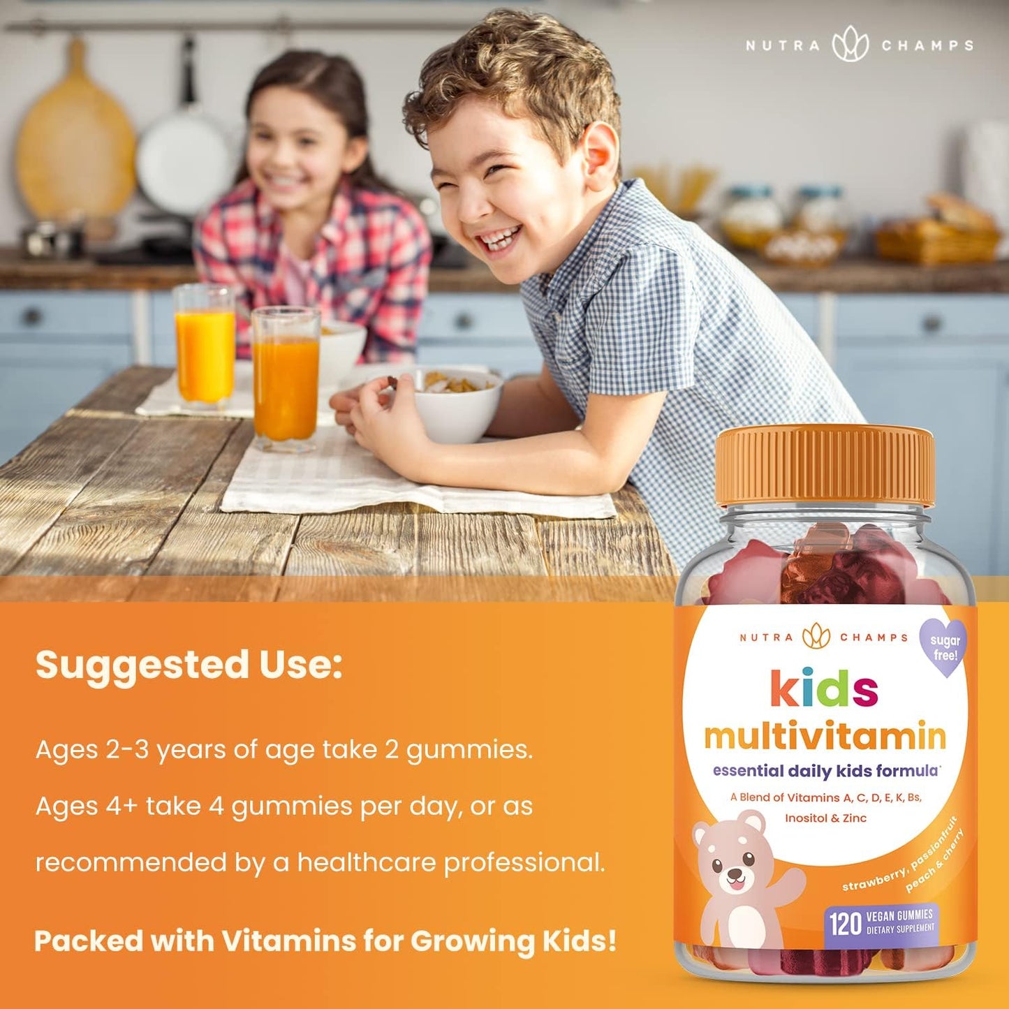 NutraChamps Children's Multivitamin and Magnesium Gummies for Kids
