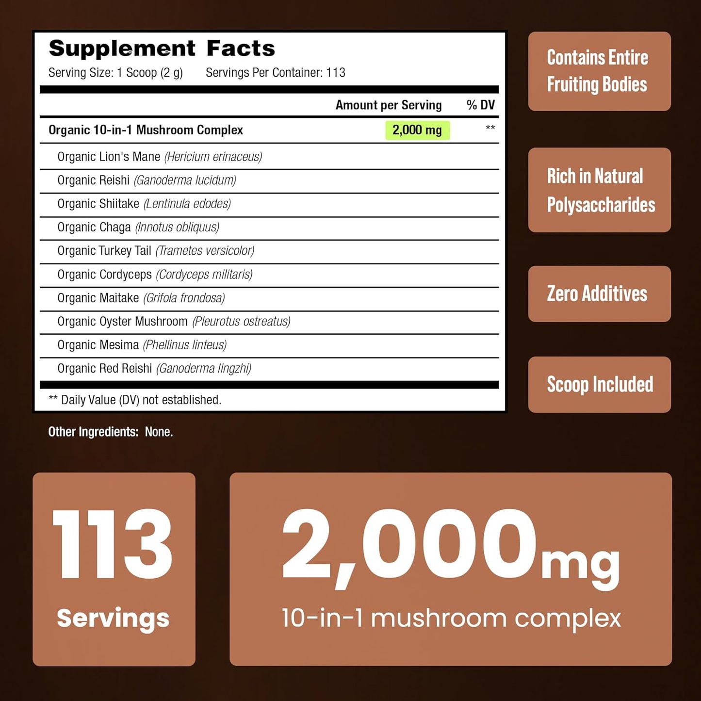 NutraChamps Super Greens & Mushrooms Blend for Brain, Gut, and Body Support