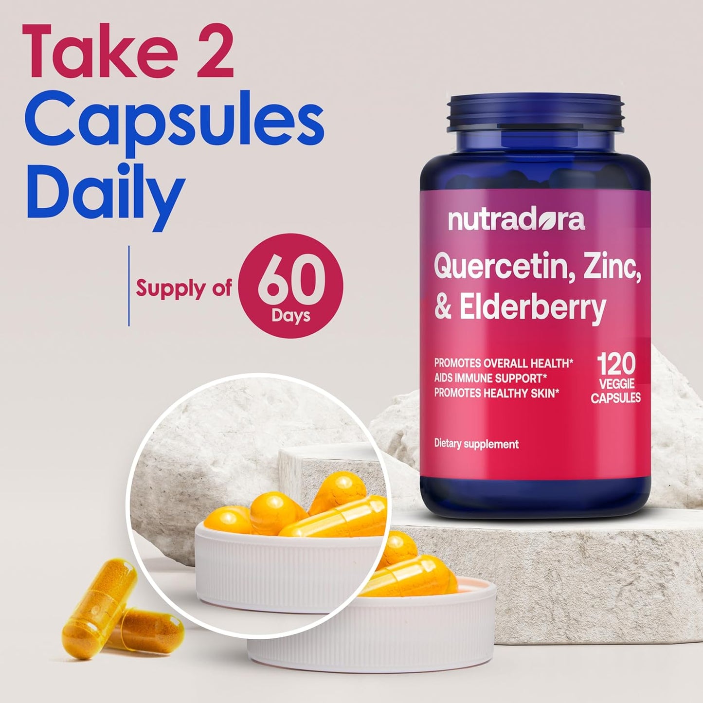 Nutradora Immune Support Bundle - Quercetin and Vitamin D3 for Stronger Immunity and Healthy Bones