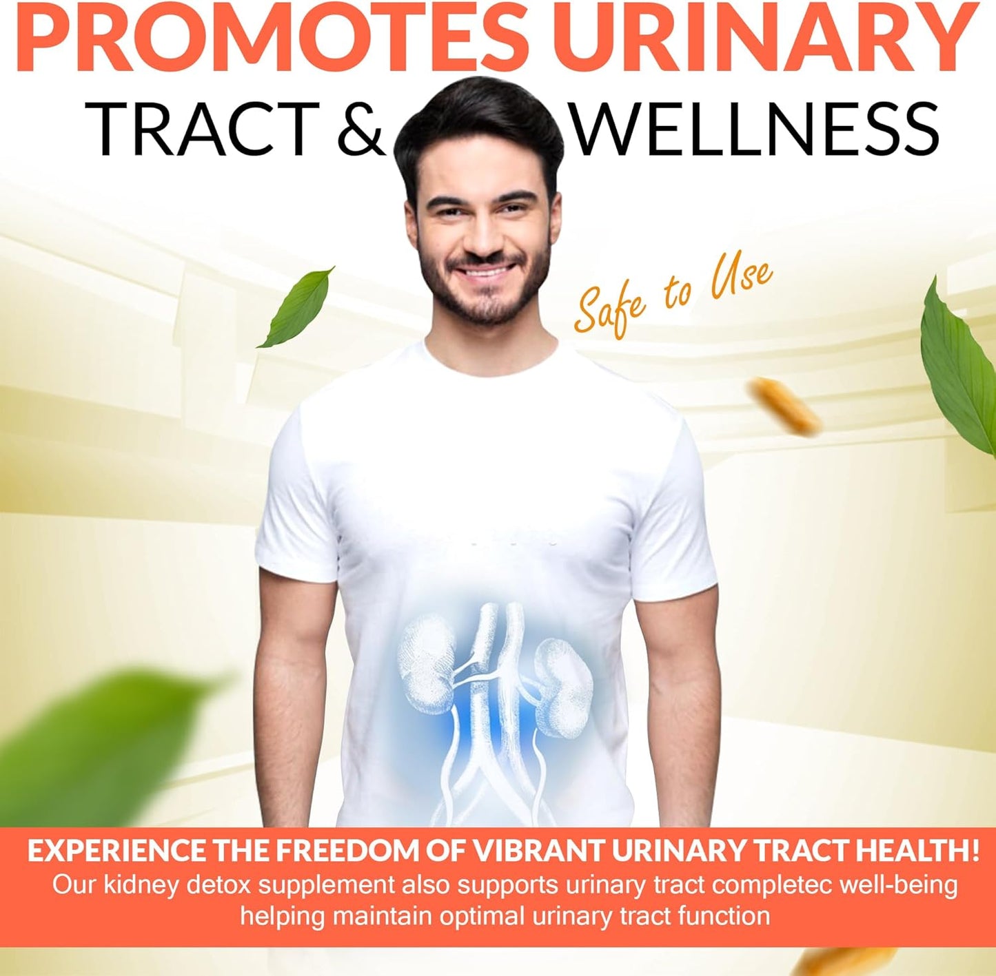 Nutradora Kidney Support Supplements - Natural Cleanse Detox Formula with Cranberry Extract, Supports Kidney & Urinary Tract, 2 Month Supply