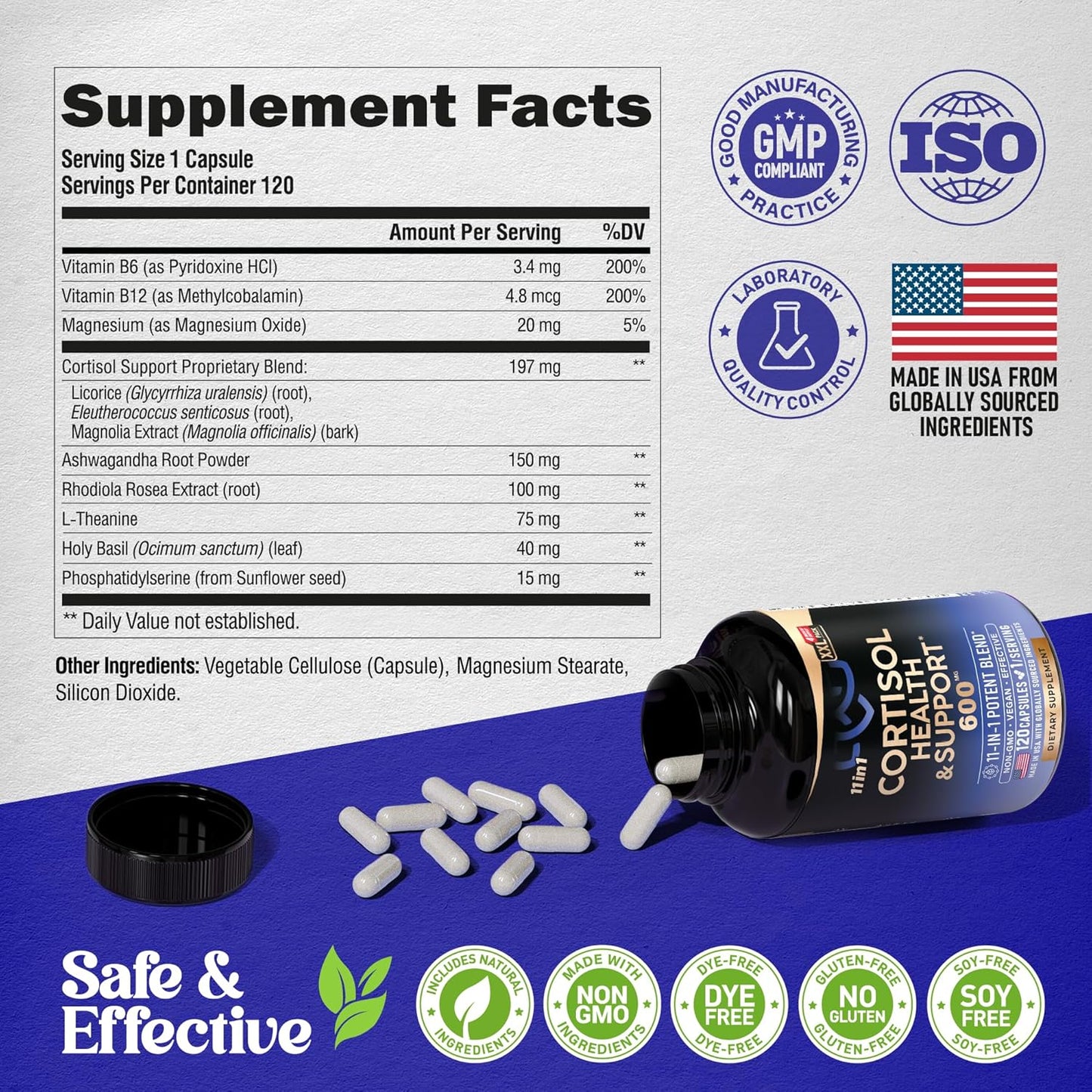 Nutraharmoney Natural Cortisol Supplement for Women - Hormone Balance with Ashwagandha, Rhodiola, Holy Basil, L-Theanine - Mood, Focus & Sleep Support - Vegan, Non-GMO - 120 Capsules