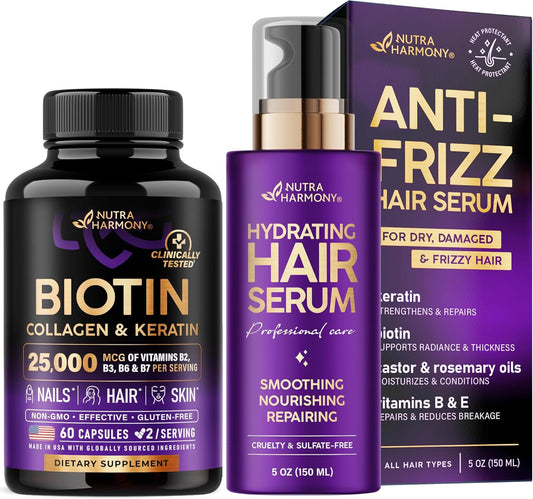 NUTRAHARMONY Biotin and Collagen Hair Care Set for Stronger Hair