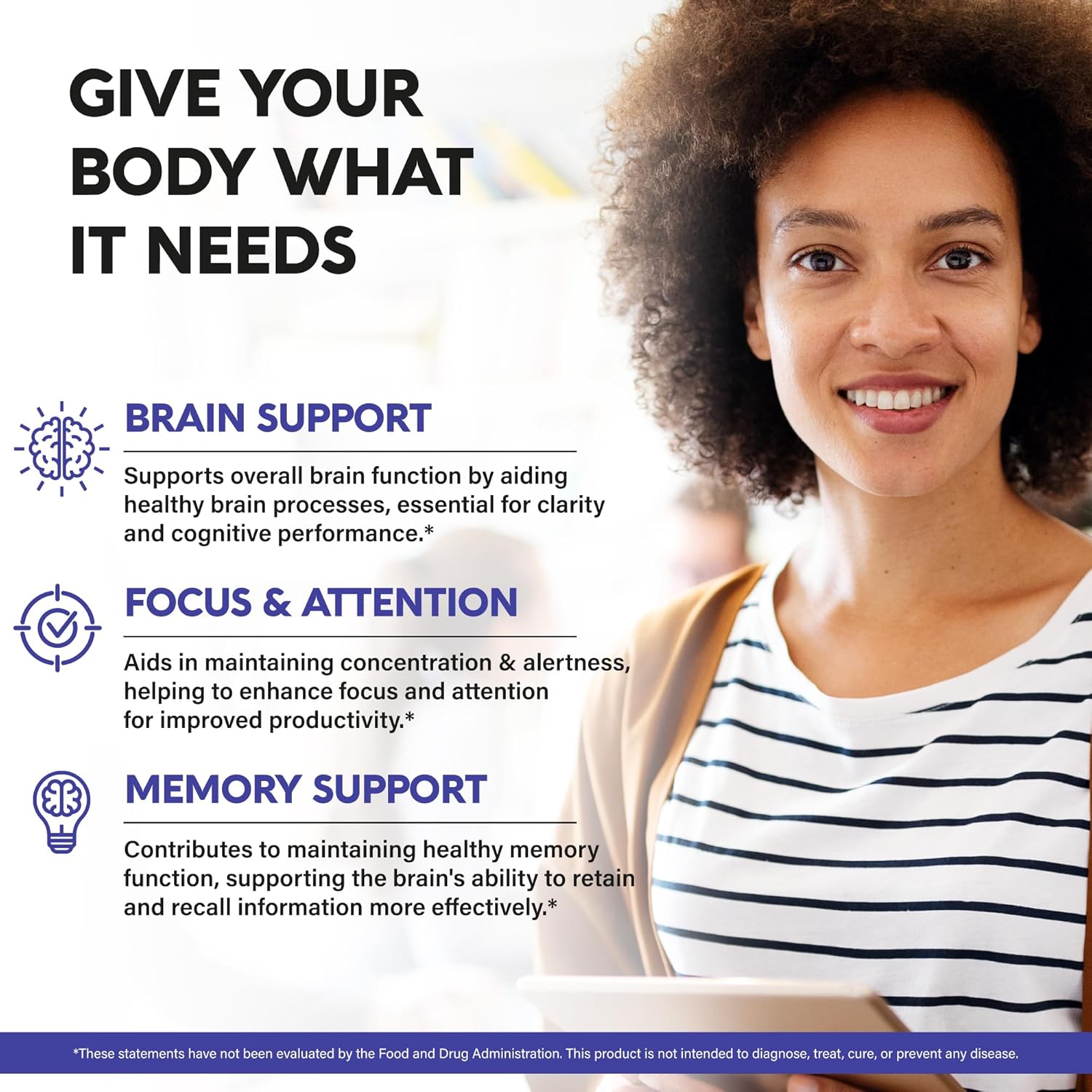 NUTRAHARMONY Choline 800 mg Capsules - Vegan Brain & Cognitive Support Supplement - Focus & Attention Formula - Non-GMO, Lab Tested - 120 Count, 40 Day Supply