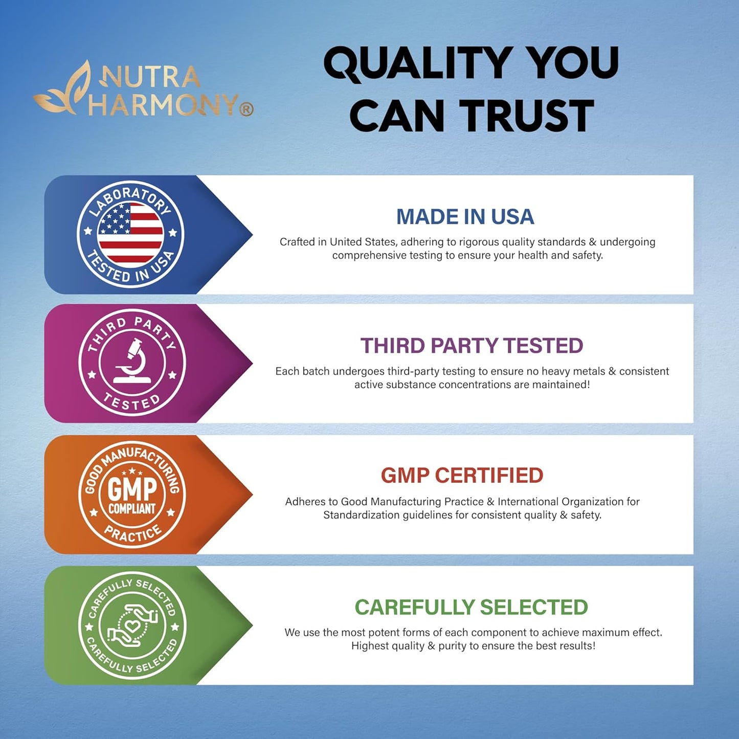 NUTRAHARMONY Magnesium Supplement - 5-in-1 Complex for Stress, Muscle & Heart Support - Vegan, Natural, Non-GMO - 180 Capsules, Made in USA