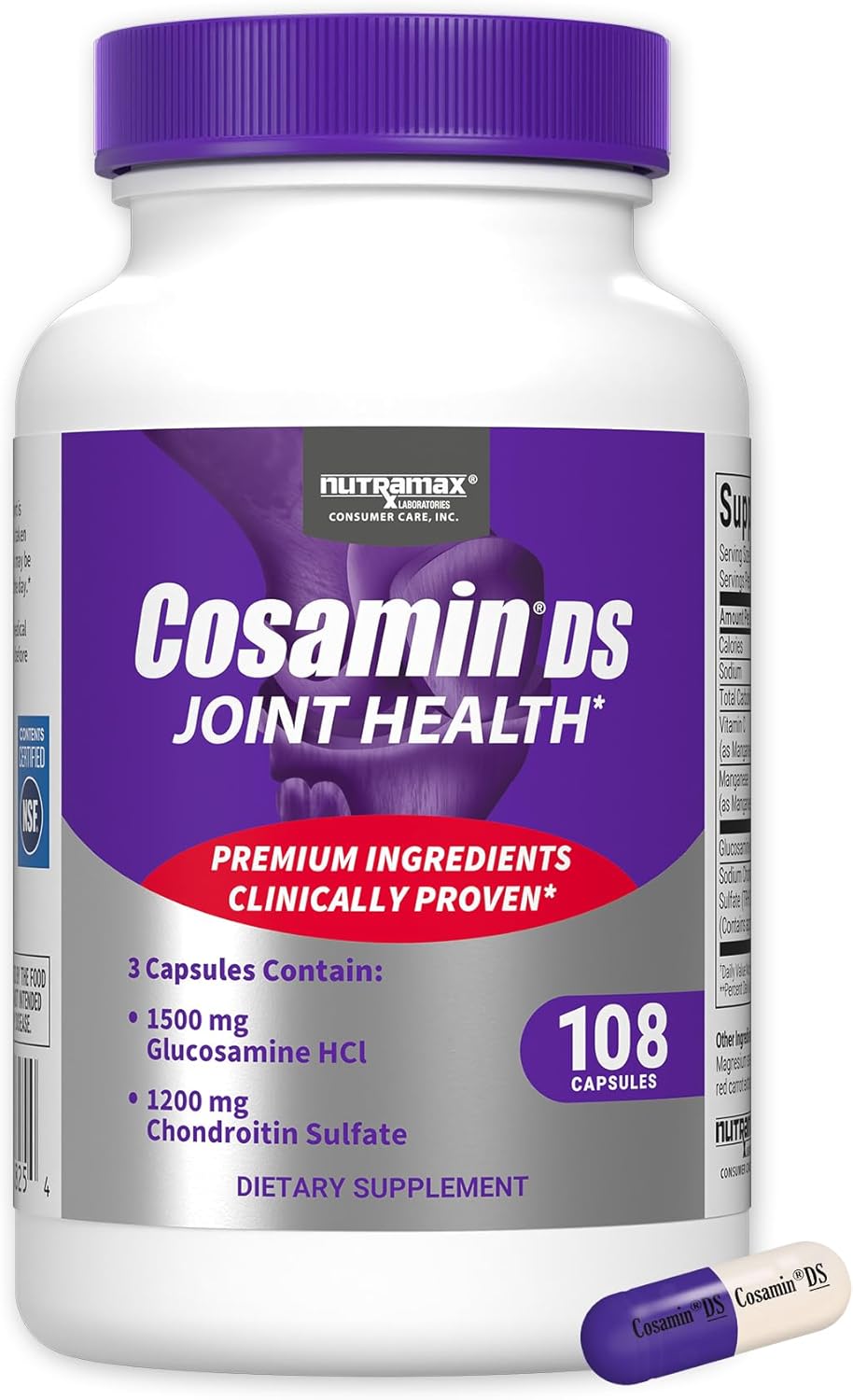 Nutramax Cosamin DS Joint Health Supplement, 108 Capsules for Comfort and Mobility