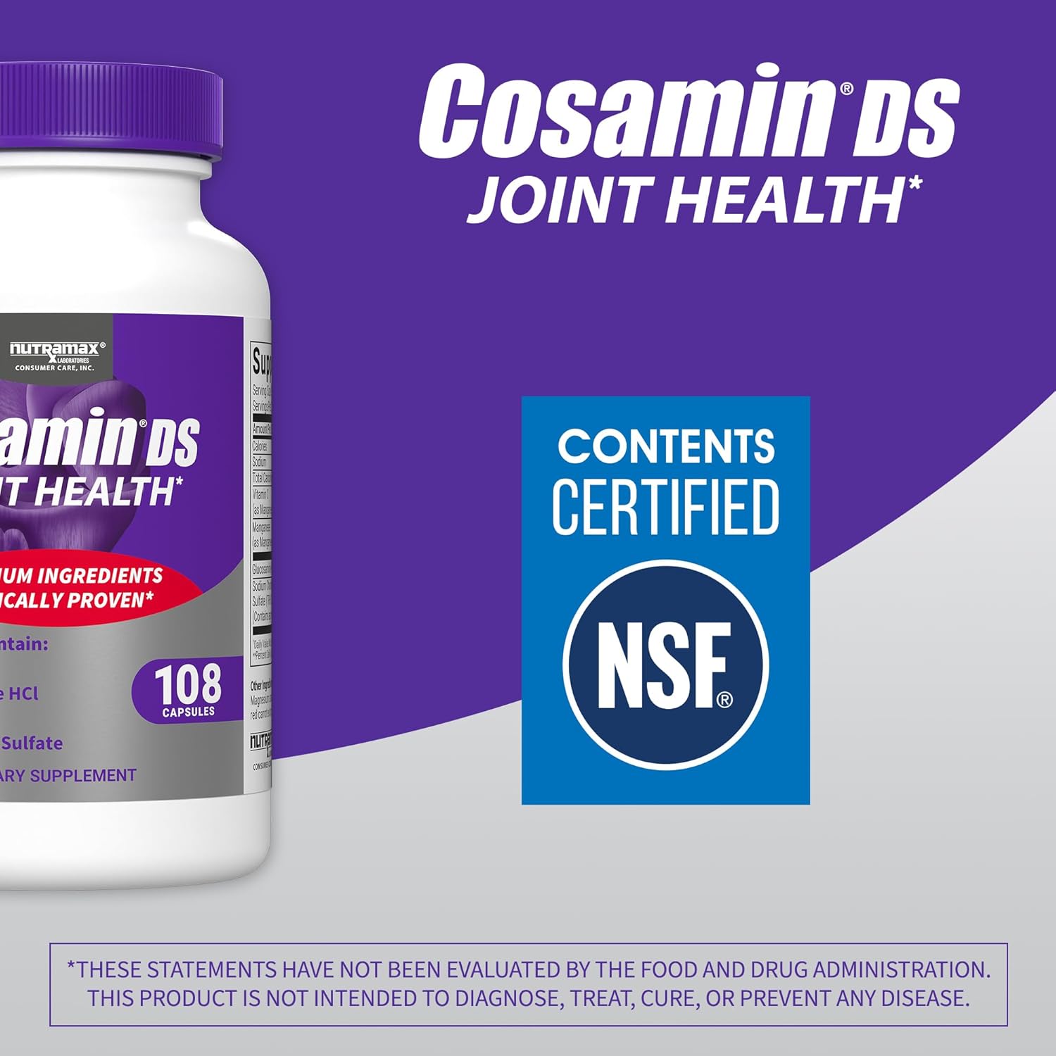 Nutramax Cosamin DS Joint Health Supplement, 108 Capsules for Comfort and Mobility