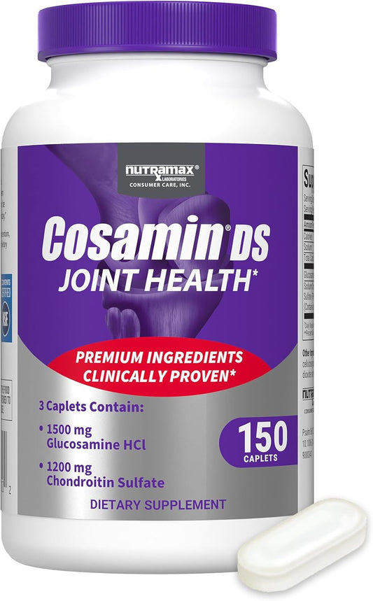 Nutramax Laboratories Cosamin DS Joint Health Supplement, 150 Easy-to-Swallow Caplets, with Glucosamine & Chondroitin