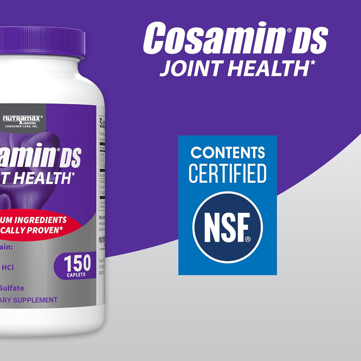 Nutramax Laboratories Cosamin DS Joint Health Supplement, 150 Easy-to-Swallow Caplets, with Glucosamine & Chondroitin