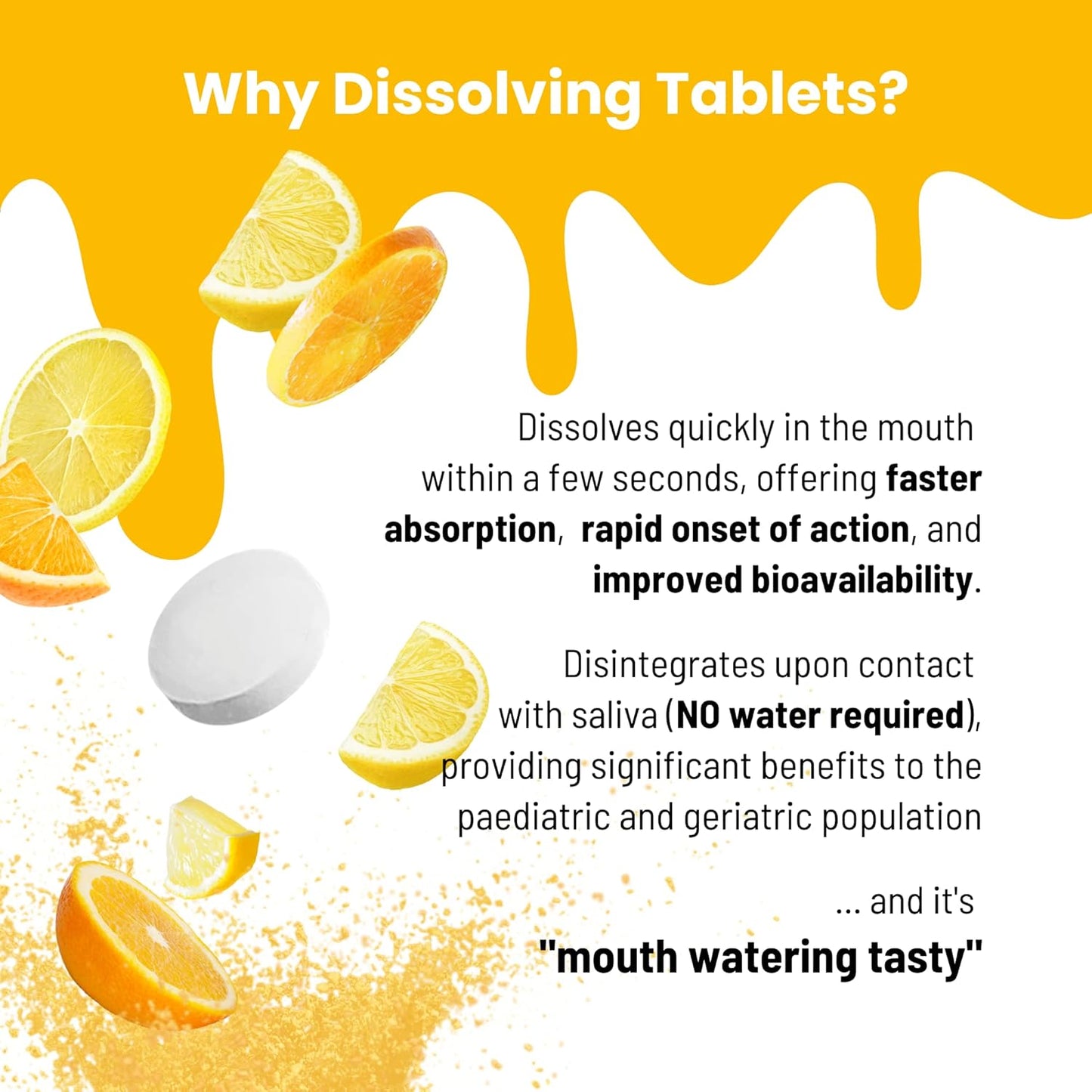 NutraMeltz Vitamin C and Zinc Tablets - Immunity Support & Hair Growth - Lemon & Orange Flavor - 60 Quick Dissolving Tablets