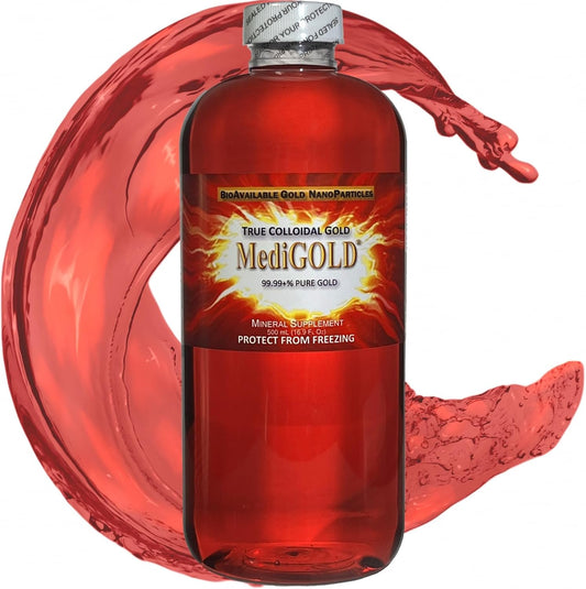 Nutraneering MediGOLD® True Colloidal Gold AuNP Supplement - 500 mL Clear Plastic Bottle