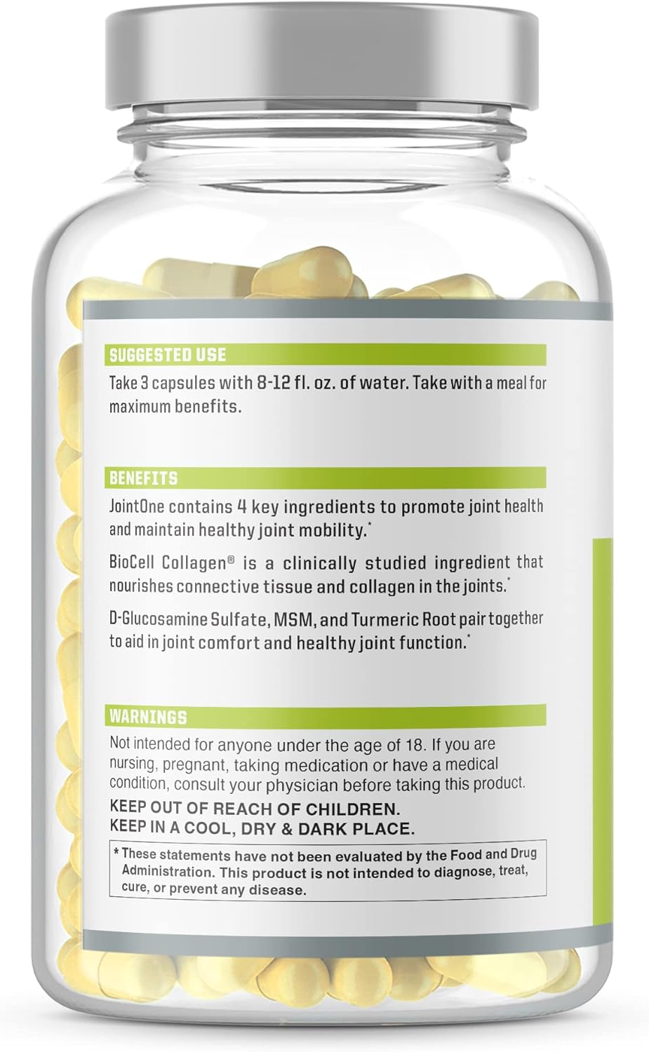 NutraOne JointOne Joint Support Supplement with Collagen, Glucosamine, Turmeric - 90 Capsules for Men and Women Looking to Maintain Joint Health