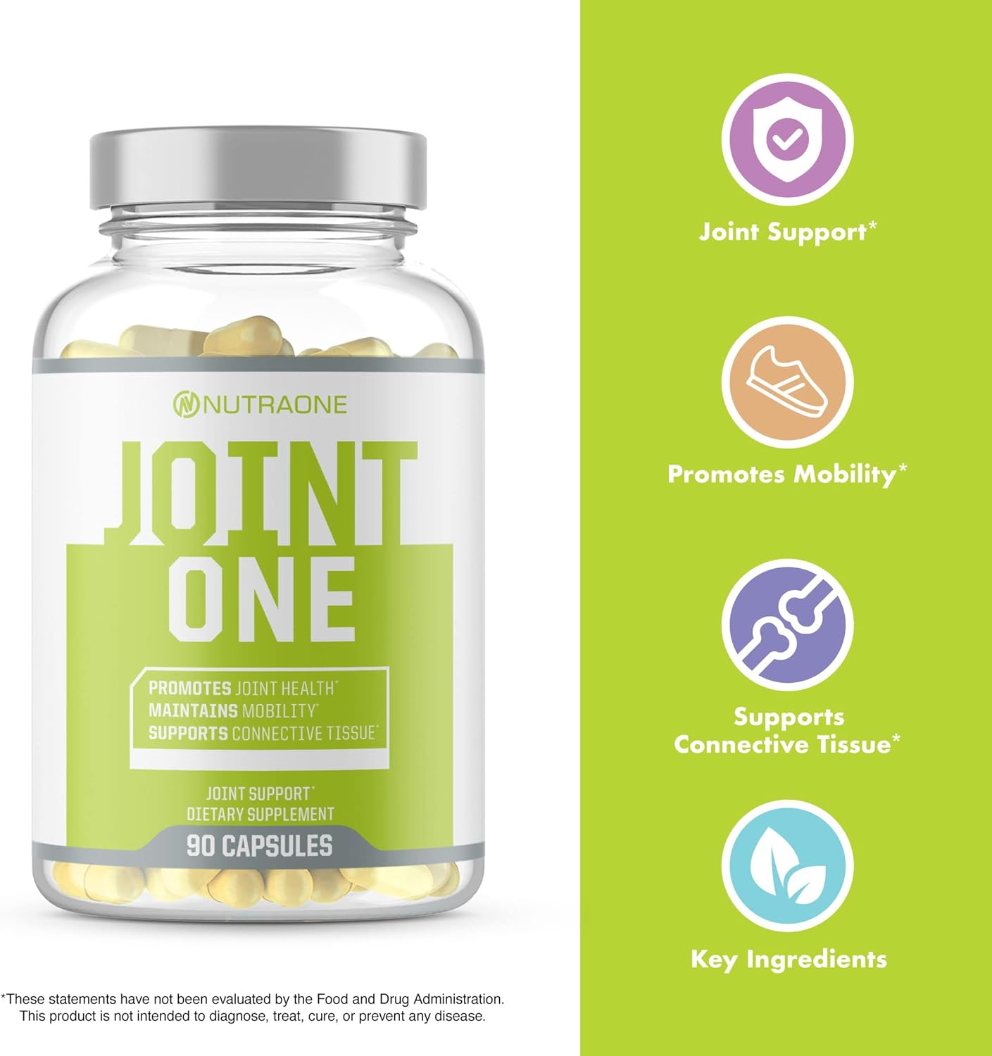 NutraOne JointOne Joint Support Supplement with Collagen, Glucosamine, Turmeric - 90 Capsules for Men and Women Looking to Maintain Joint Health