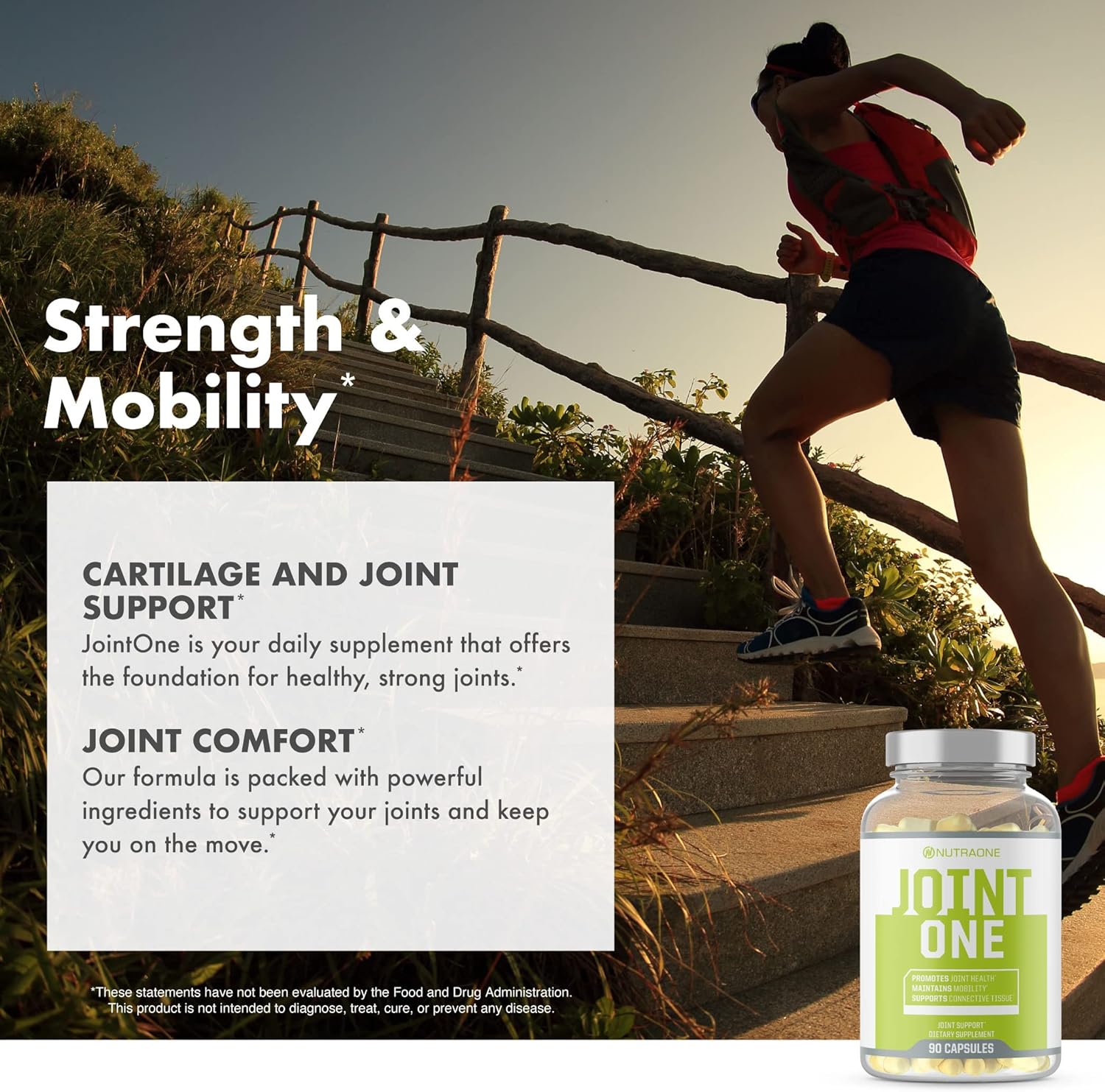 NutraOne JointOne Joint Support Supplement with Collagen, Glucosamine, Turmeric - 90 Capsules for Men and Women Looking to Maintain Joint Health