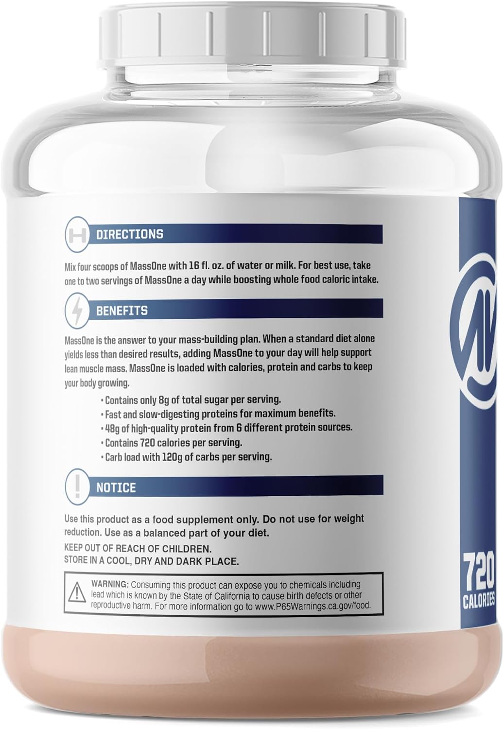 NutraOne Mass Gainer Protein Powder - Gourmet Chocolate Flavor, 7 lbs - Gain Weight & Meal Replacement