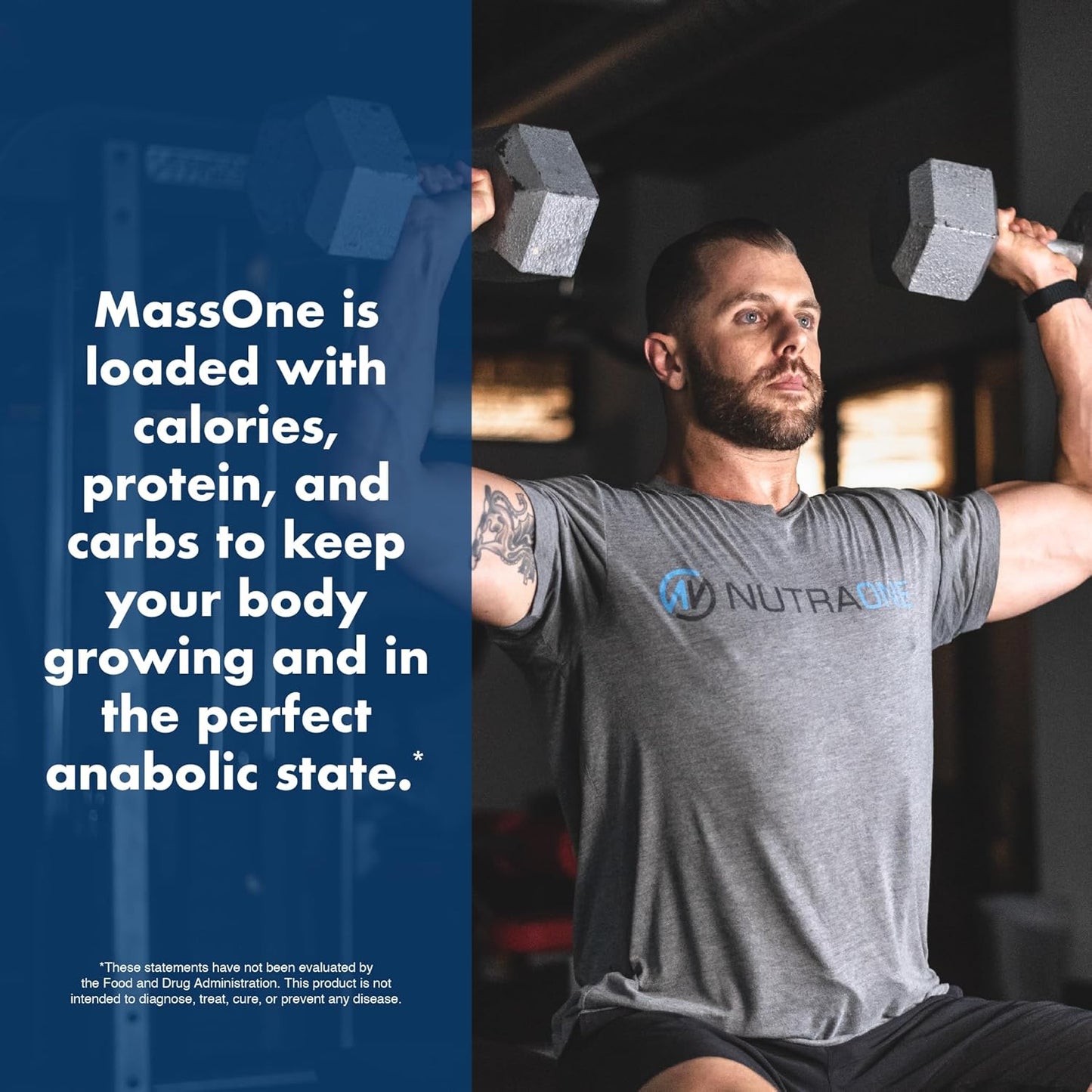 NutraOne Mass Gainer Protein Powder - Gourmet Chocolate Flavor, 7 lbs - Gain Weight & Meal Replacement