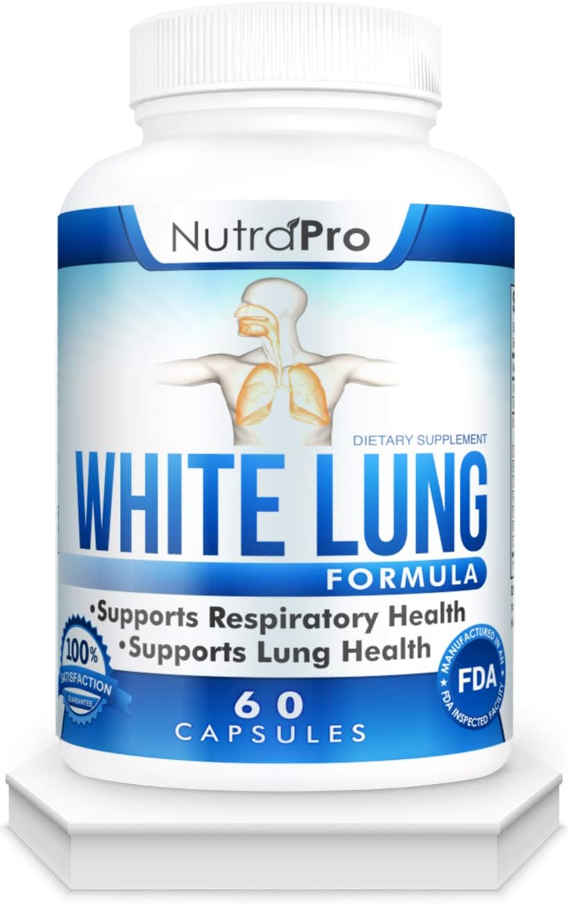 NutraPro White Lung Capsules - Lung Cleanse & Detox for Respiratory Health - 60 Capsules, GMP Certified