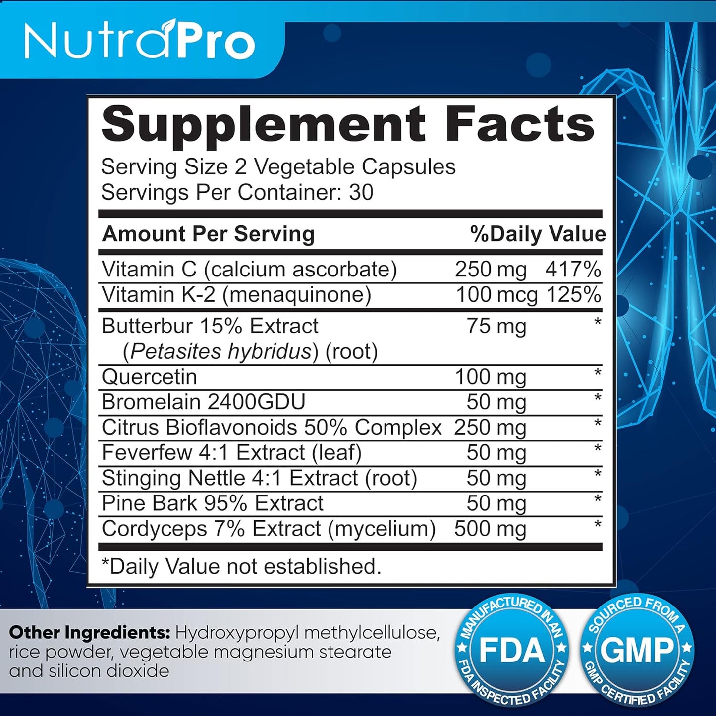 NutraPro White Lung Capsules - Lung Cleanse & Detox for Respiratory Health - 60 Capsules, GMP Certified
