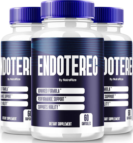 NutraRize Endoterec Pills - Official 3 Pack for Maximum Performance - Natural Support Supplement with Endo Terec Reviews - Boost Confidence and Wellness (180 Capsules)