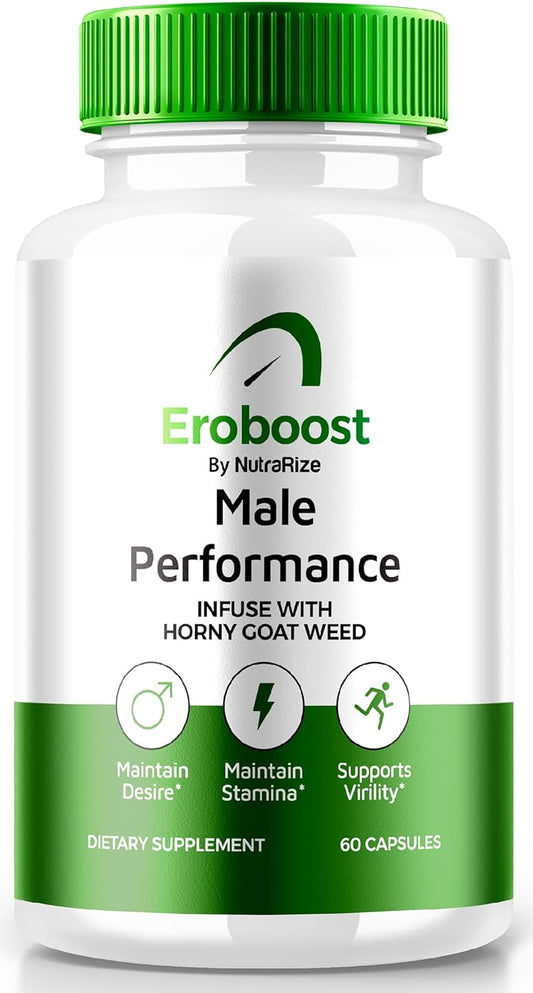 NutraRize Eroboost Male Supplement - Daily Nutrition for Peak Performance & Wellness - Official Reviews - 60 Capsules