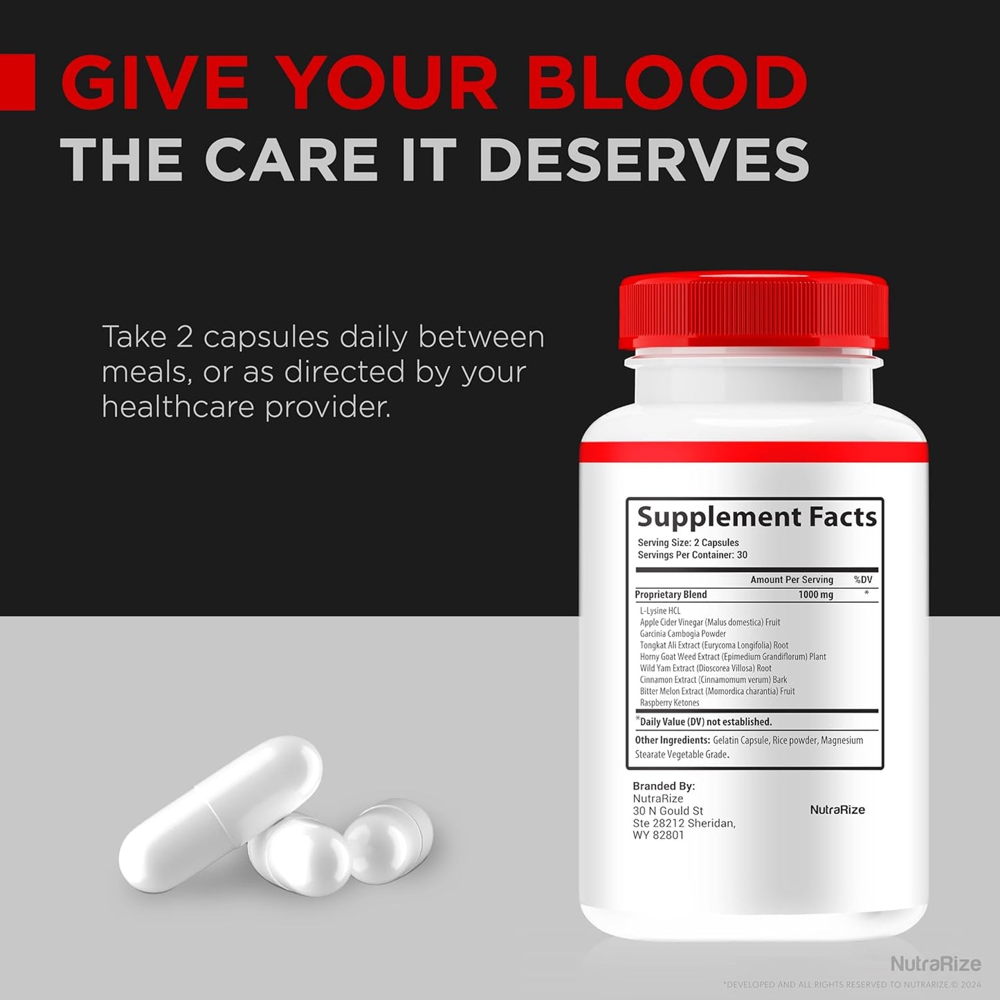 NutraRize Gluco Extend Capsules - 2 Pack, Premium Blood Vessel Cleaner for Lasting Energy and Circulation Support - 120 Capsules