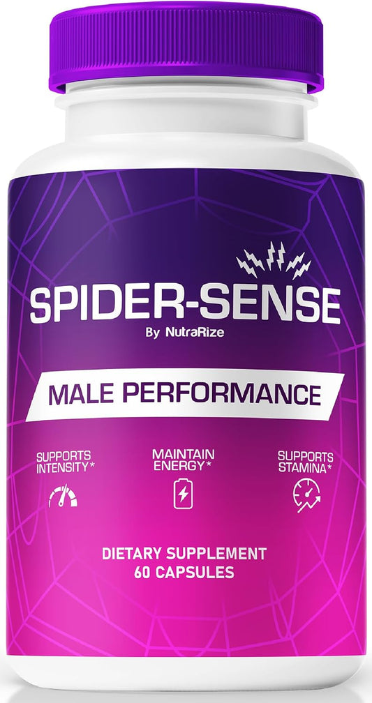 NutraRize Spider-Sense Pills for Men - All-Natural Energy and Stamina Capsules (60 Capsules)