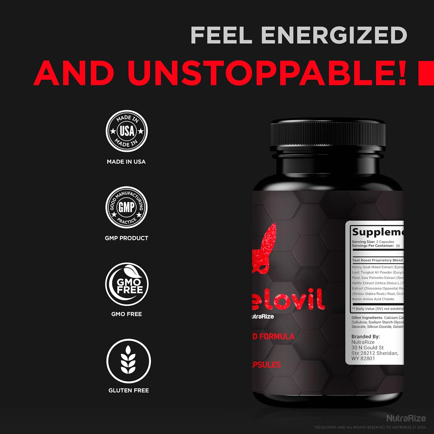 NutraRize Steelovil Pills (5 Pack) - Natural Energy Booster and Overall Health Support Supplement (300 Capsules)