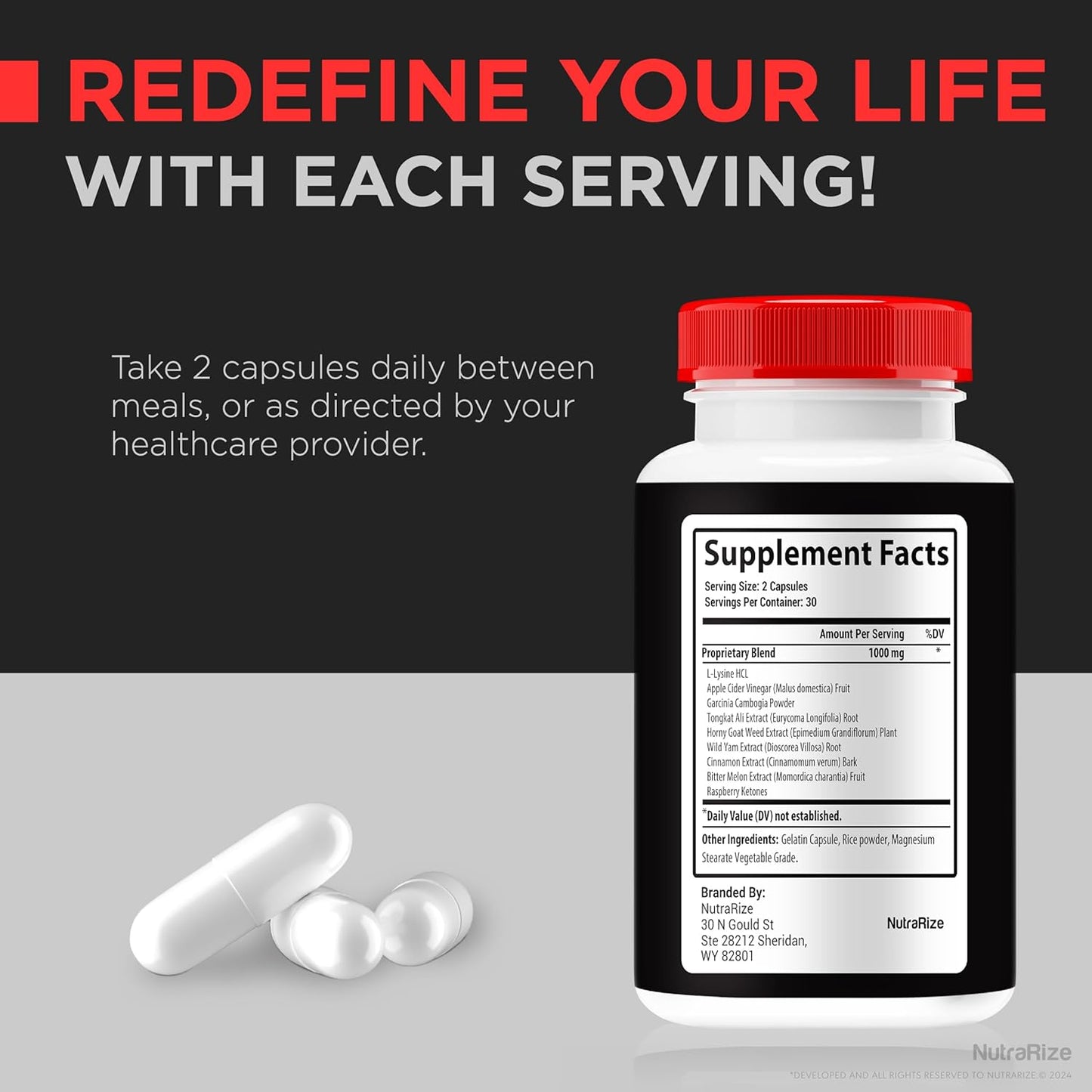 NutraRize Vital Prime for Men (2 Pack) - Natural Ingredients for Male Performance - Premium Endurance Formula - 120 Capsules