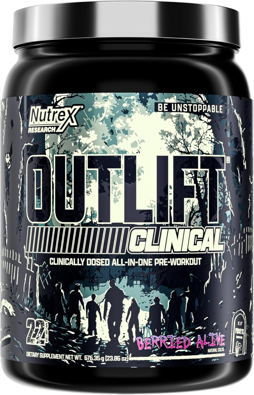 Nutrex Outlift Pre Workout Powder: Clinically Dosed with Creatine, 8G Citrulline, EAA for Energy, Performance, Pump - Preworkout Supplement for Men & Women - Berried Alive - 22 Servings
