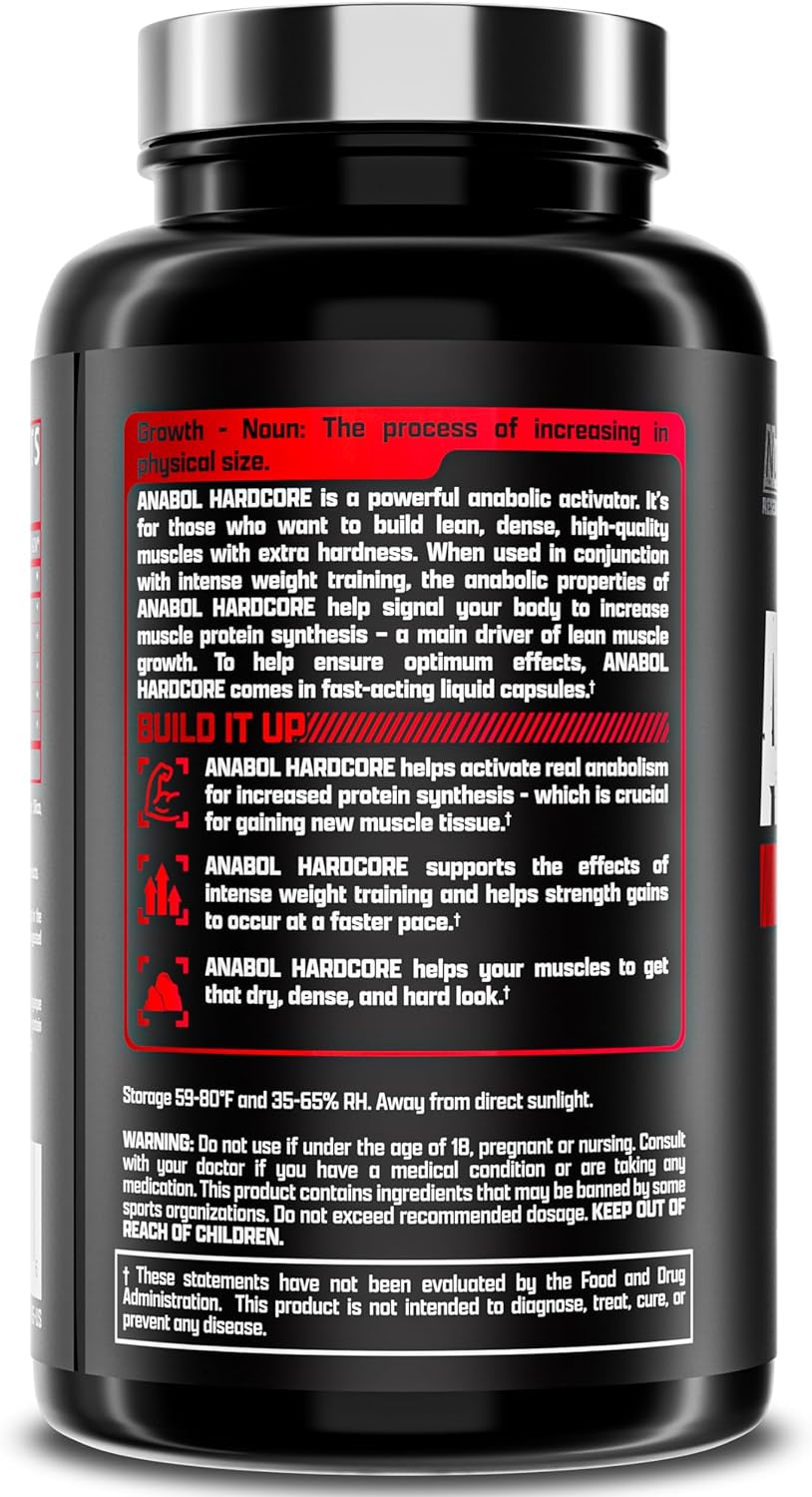 Nutrex Research Anabol Hardcore: Muscle Builder and Hardening Agent, 60 Pills - Anabolic Activator for Strength