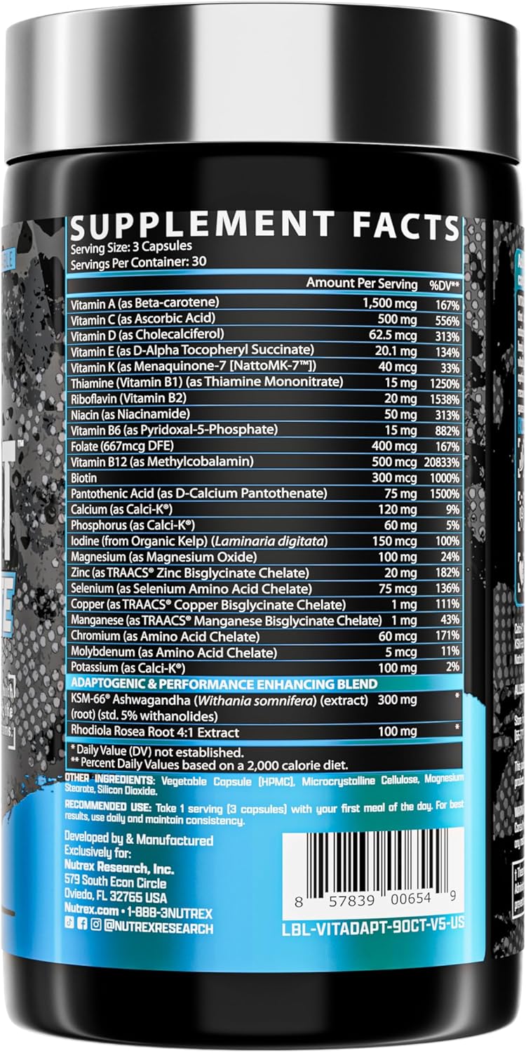 Nutrex Research Anabol Hardcore & Vitadapt Sports Multivitamin with KSM-66 Ashwagandha: Complete Athletic Support