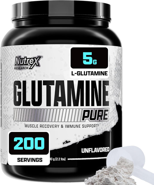 Nutrex Research L-Glutamine Powder - 1000g, 200 Servings, Unflavored Supplement