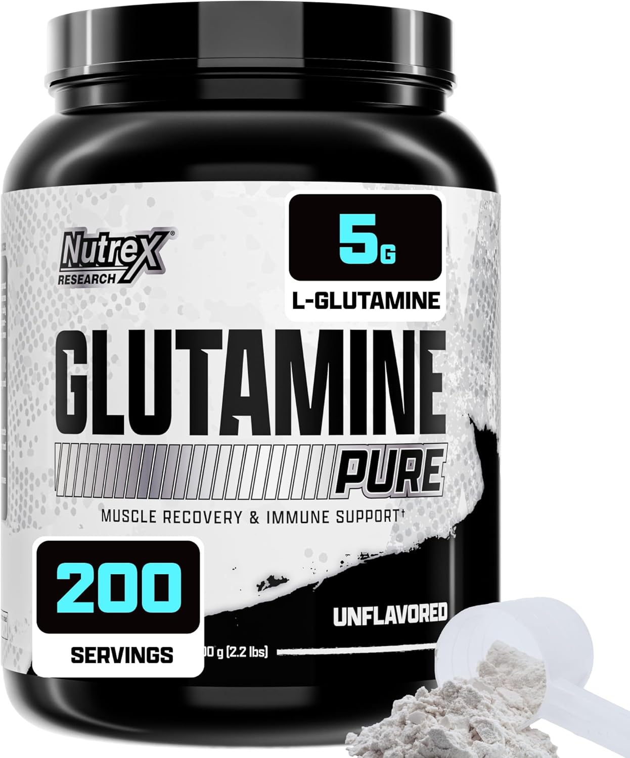 Nutrex Research L-Glutamine Powder - 1000g, 200 Servings, Unflavored Supplement