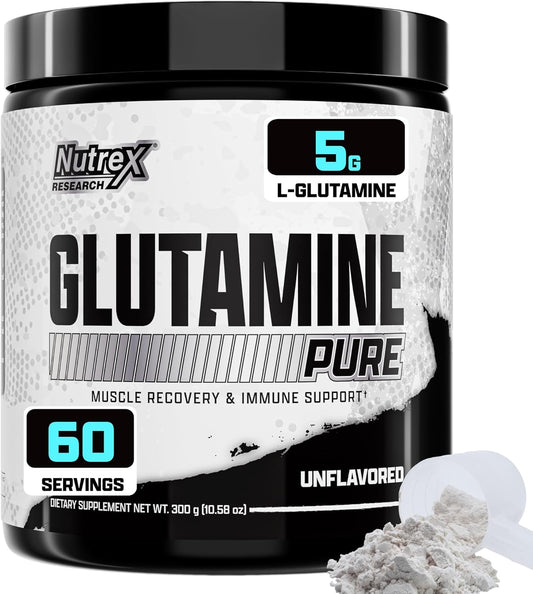 Nutrex Research L-Glutamine Powder - 300g Pure Unflavored, 60 Servings