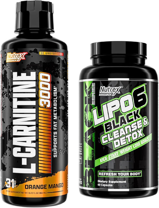 Nutrex Research Liquid Carnitine 3000 | Premium Orange Mango Fat Loss Support - Lipo-6 Cleanse & Detox for Weight Loss & Digestion